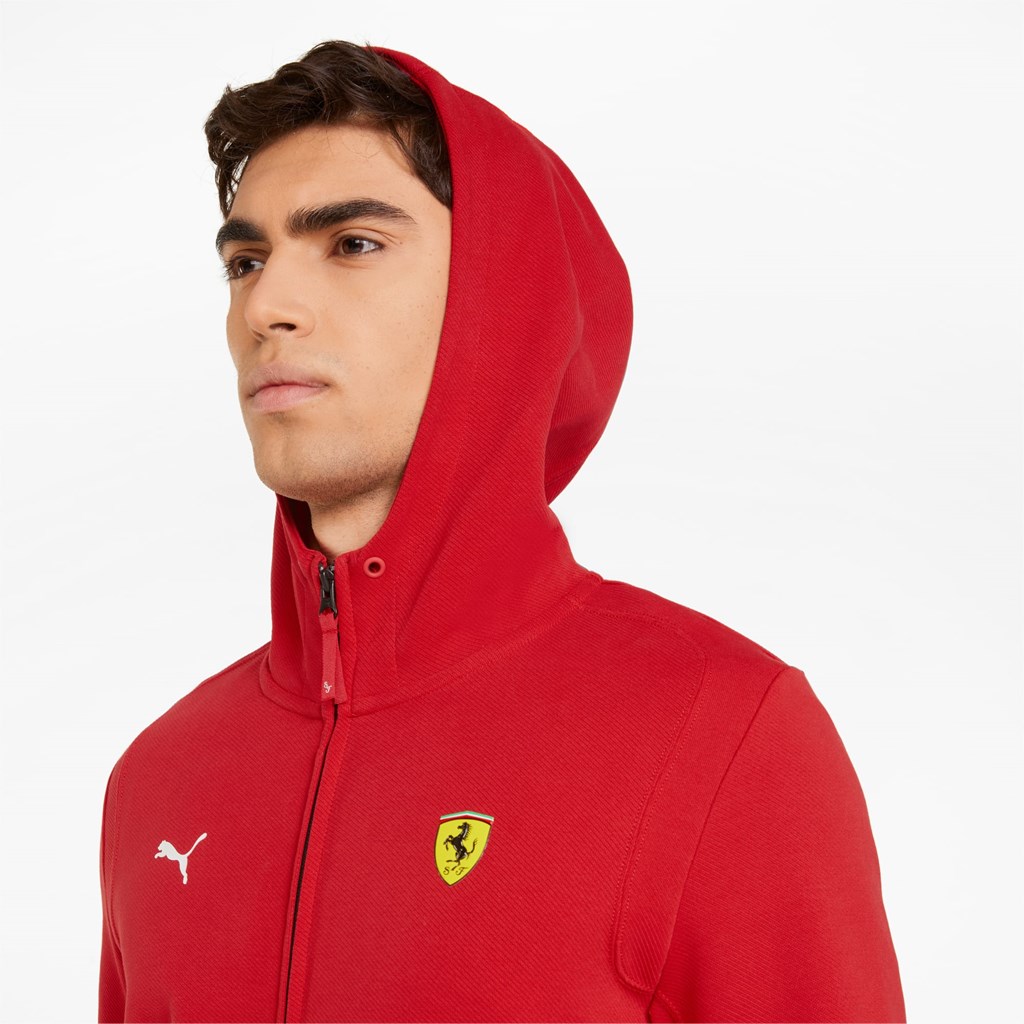 Puma Scuderia Ferrari Race Hette Sweat Jakke Herre Rosso Corsa | 431XSRCIQ