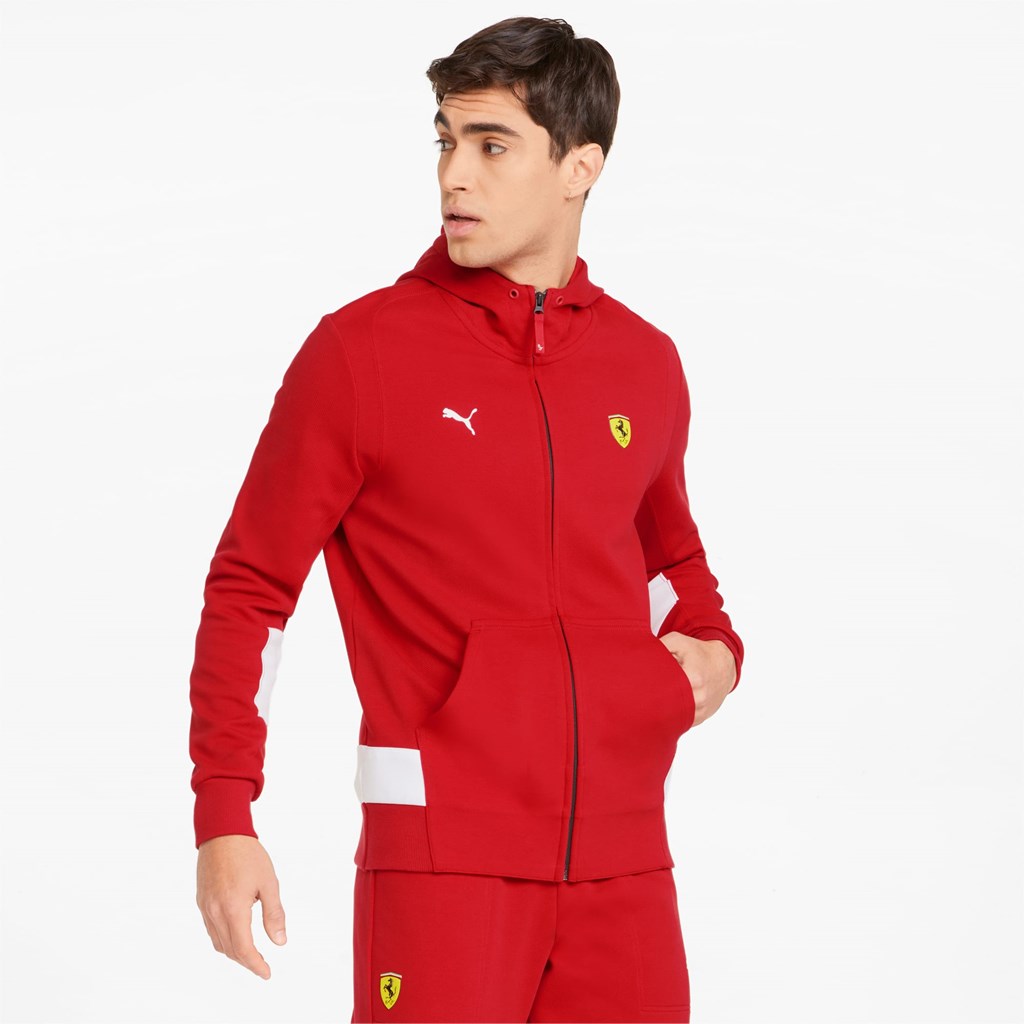 Puma Scuderia Ferrari Race Hette Sweat Jakke Herre Rosso Corsa | 431XSRCIQ