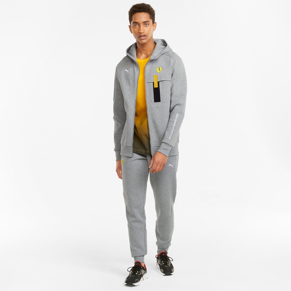 Puma Scuderia Ferrari Race Hette Sweat Jakke Herre Medium Gray Heather | 982DBYMAP