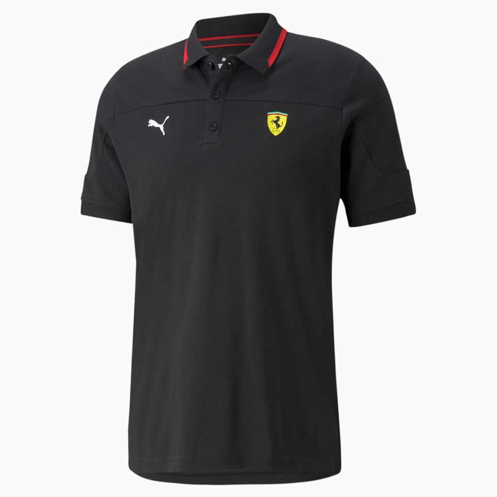 Puma Scuderia Ferrari Race Polo T Skjorte Herre Svarte | 029HPSOIV