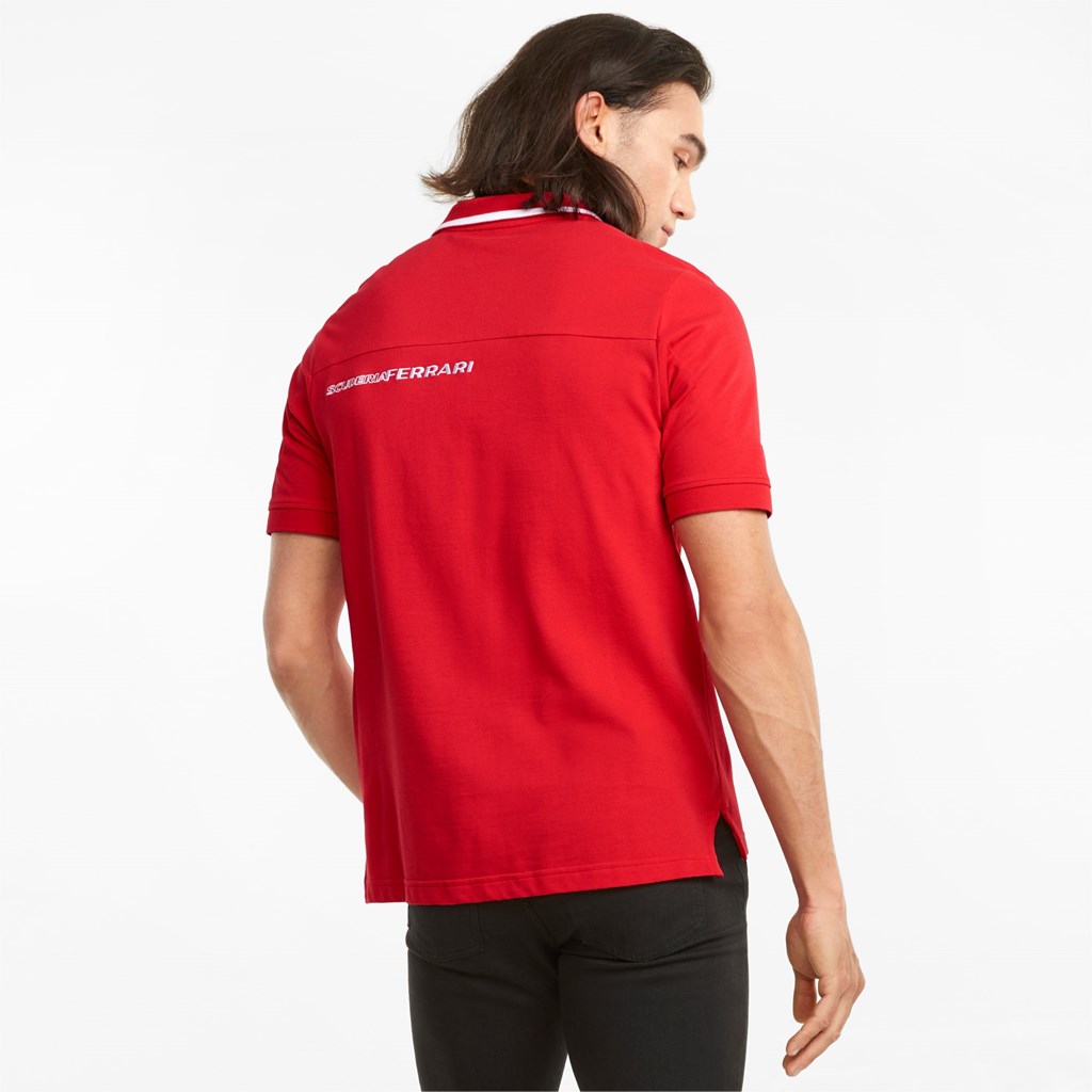 Puma Scuderia Ferrari Race Polo T Skjorte Herre Rosso Corsa | 130CKNZUR