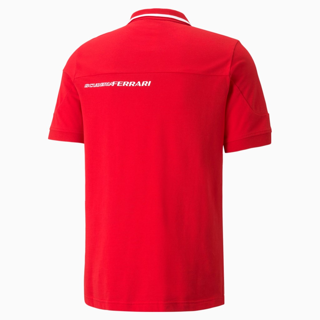 Puma Scuderia Ferrari Race Polo T Skjorte Herre Rosso Corsa | 130CKNZUR