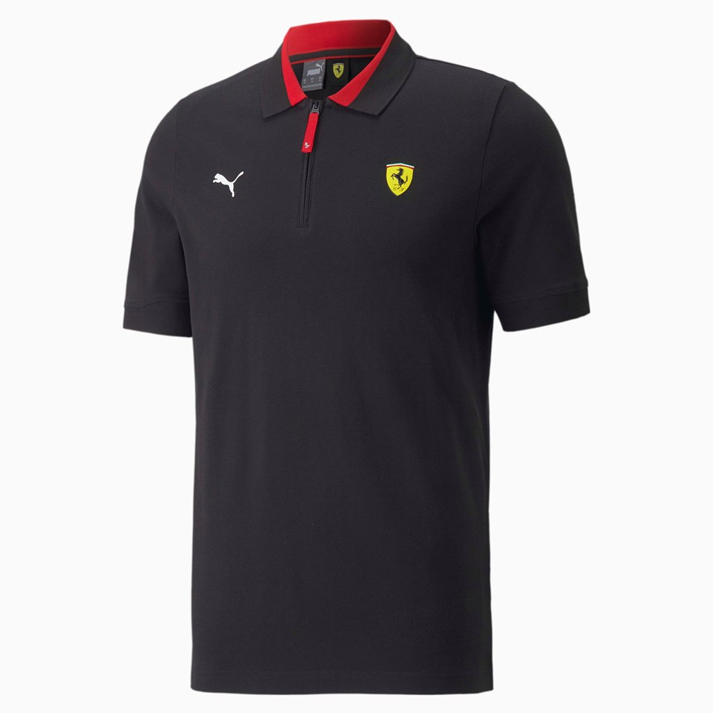 Puma Scuderia Ferrari Race Polo T Skjorte Herre Svarte | 183BUNYQT