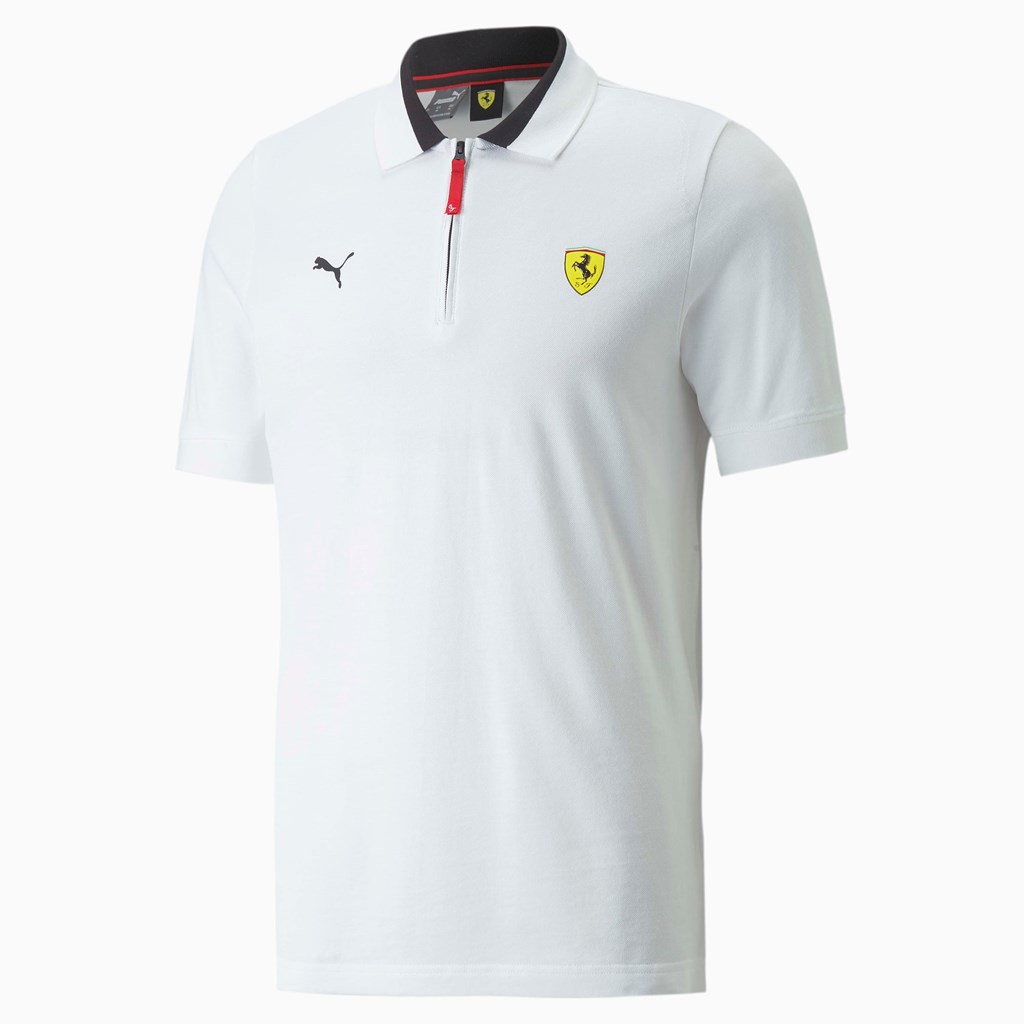 Puma Scuderia Ferrari Race Polo T Skjorte Herre Hvite | 385EPAXKY