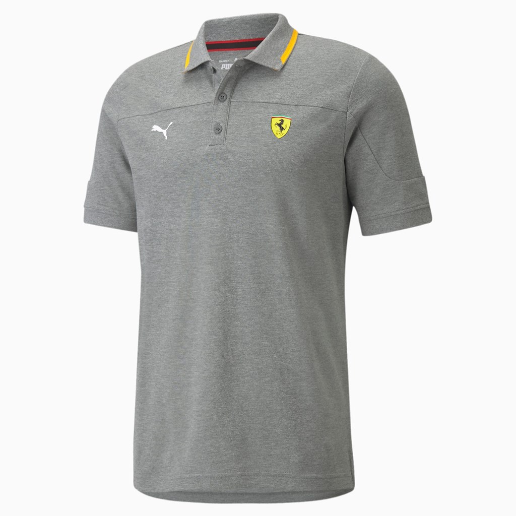 Puma Scuderia Ferrari Race Polo T Skjorte Herre Medium Gray Heather | 739DSTGPX