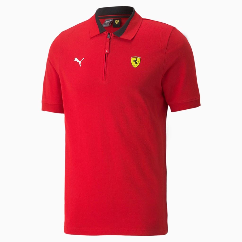 Puma Scuderia Ferrari Race Polo T Skjorte Herre Rosso Corsa | 973UHDMKX