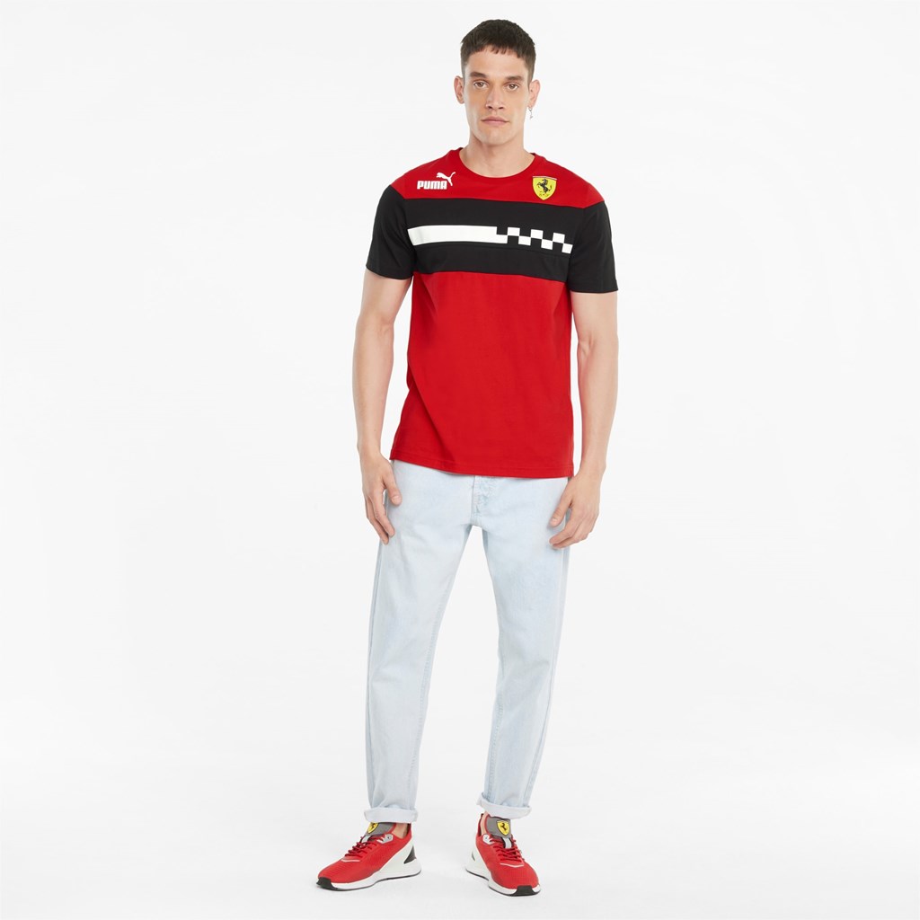 Puma Scuderia Ferrari Race SDS Løpe Tskjorte Herre Rosso Corsa | 437QFWNUE