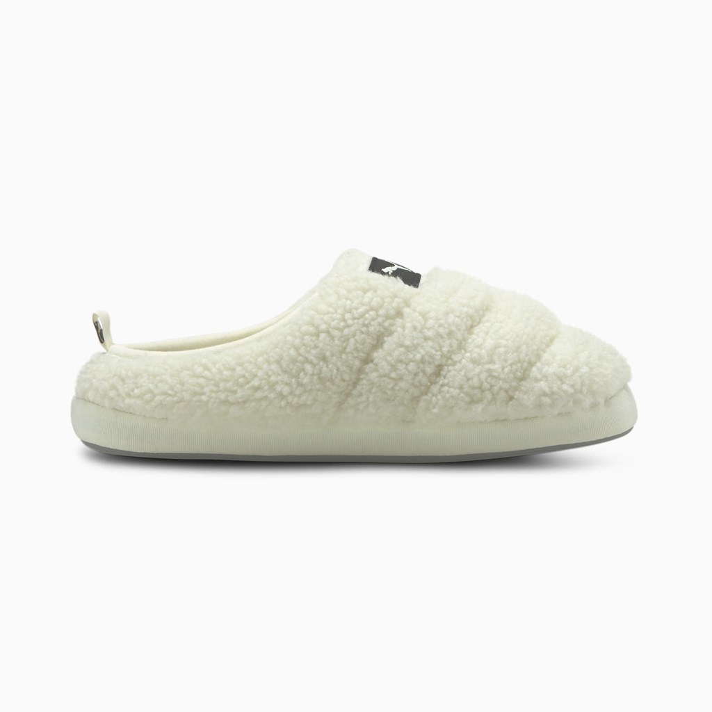 Puma Scuff Sherpa Tøfler Dame Hvite Svarte | ER9703165