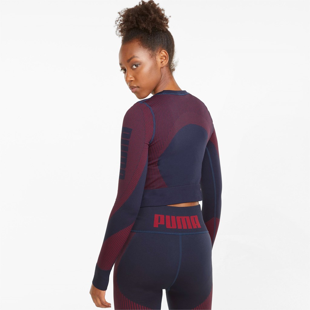 Puma Seamless Long Sleeve Fitted Trenings Løpe Tskjorte Dame Spellbound / Sunblaze | 180HYXQLA