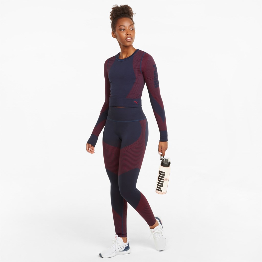 Puma Seamless Long Sleeve Fitted Trenings Løpe Tskjorte Dame Spellbound / Sunblaze | 180HYXQLA