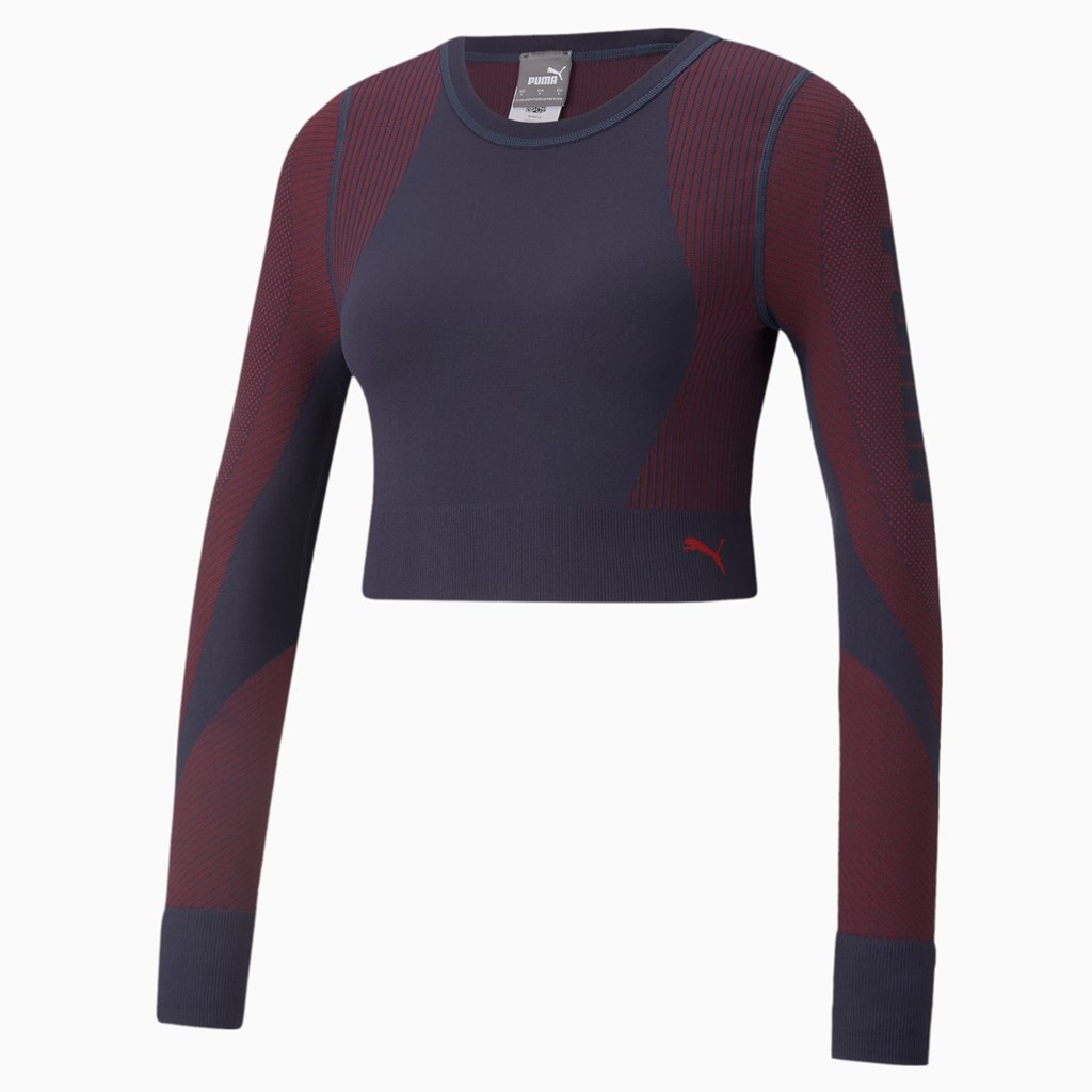 Puma Seamless Long Sleeve Fitted Trenings Løpe Tskjorte Dame Spellbound / Sunblaze | 180HYXQLA