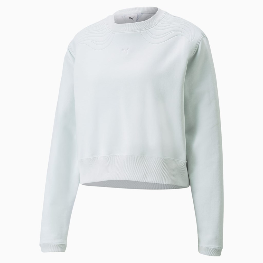 Puma Snow Tiger Boxy Crew Neck Gensere Dame Ice Flow | CE5210976