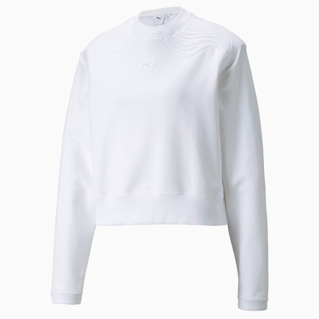 Puma Snow Tiger Boxy Crew Neck Gensere Dame Hvite | NX5634981