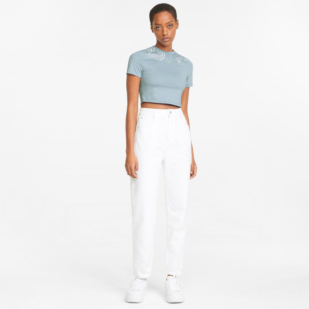 Puma Snow Tiger Cropped Tight Løpe Tskjorte Dame Ice Flow | CW1694082