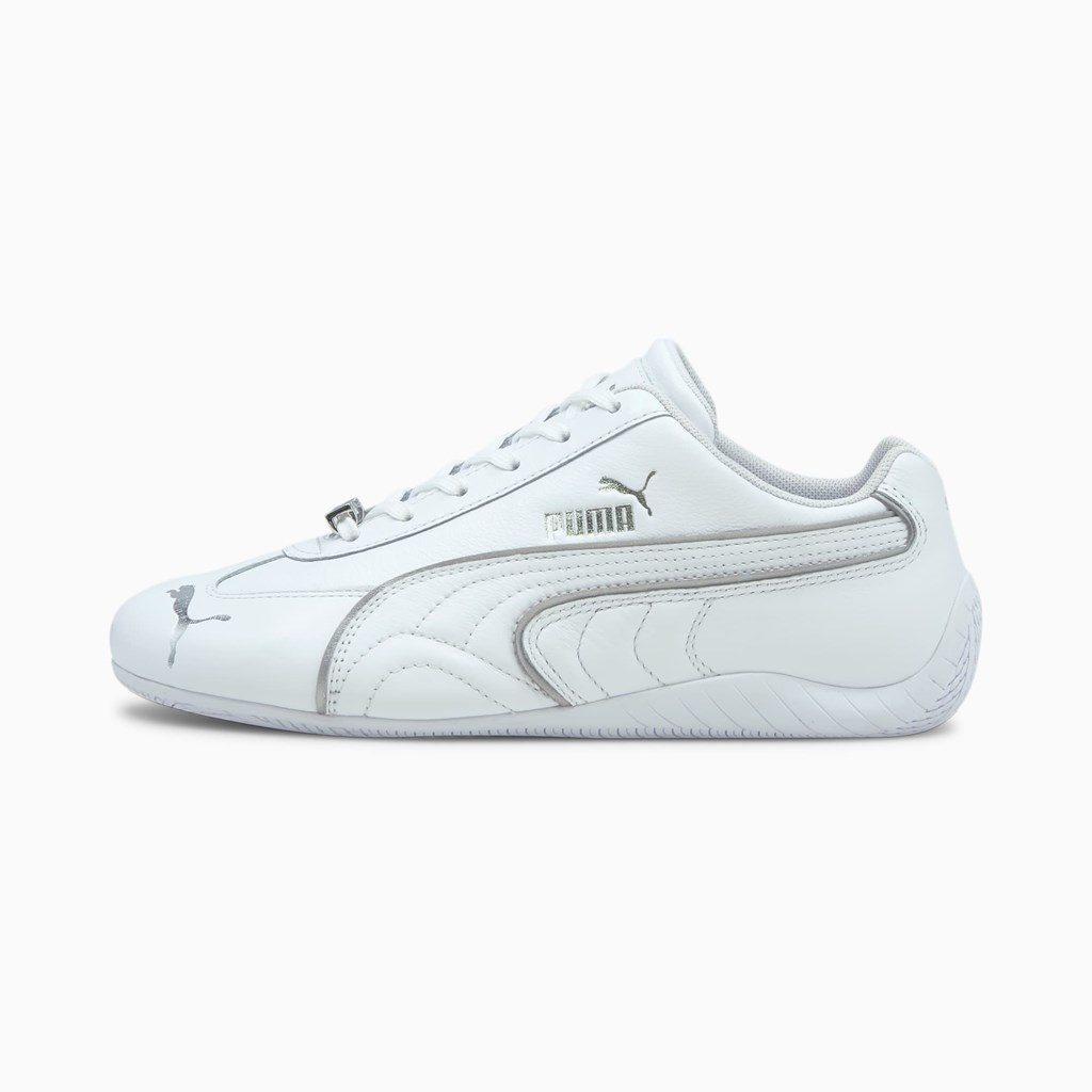 Puma Speedcat LS Metallic Racing Sko Dame Hvite Sølv | 713WOXJGM