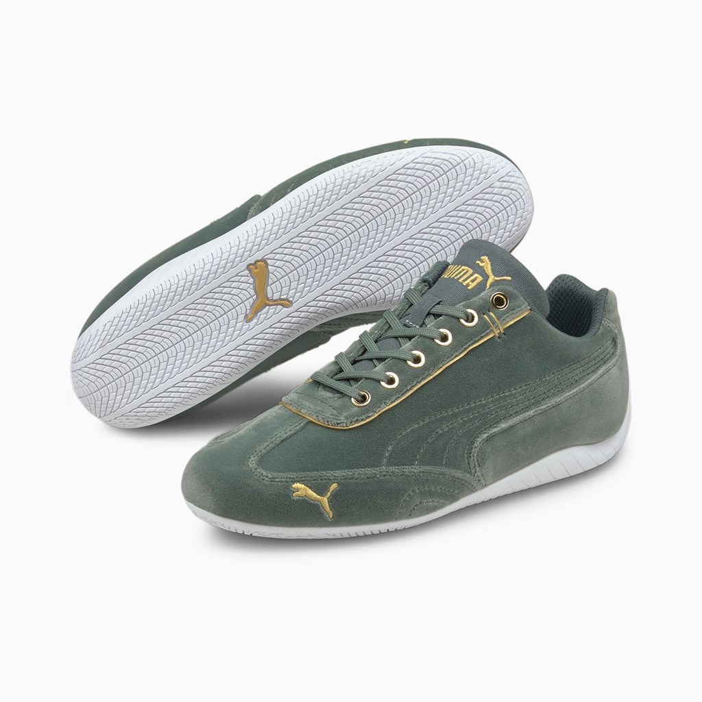 Puma Speedcat Velvet Joggesko Dame Grønn Gull | TE4987250