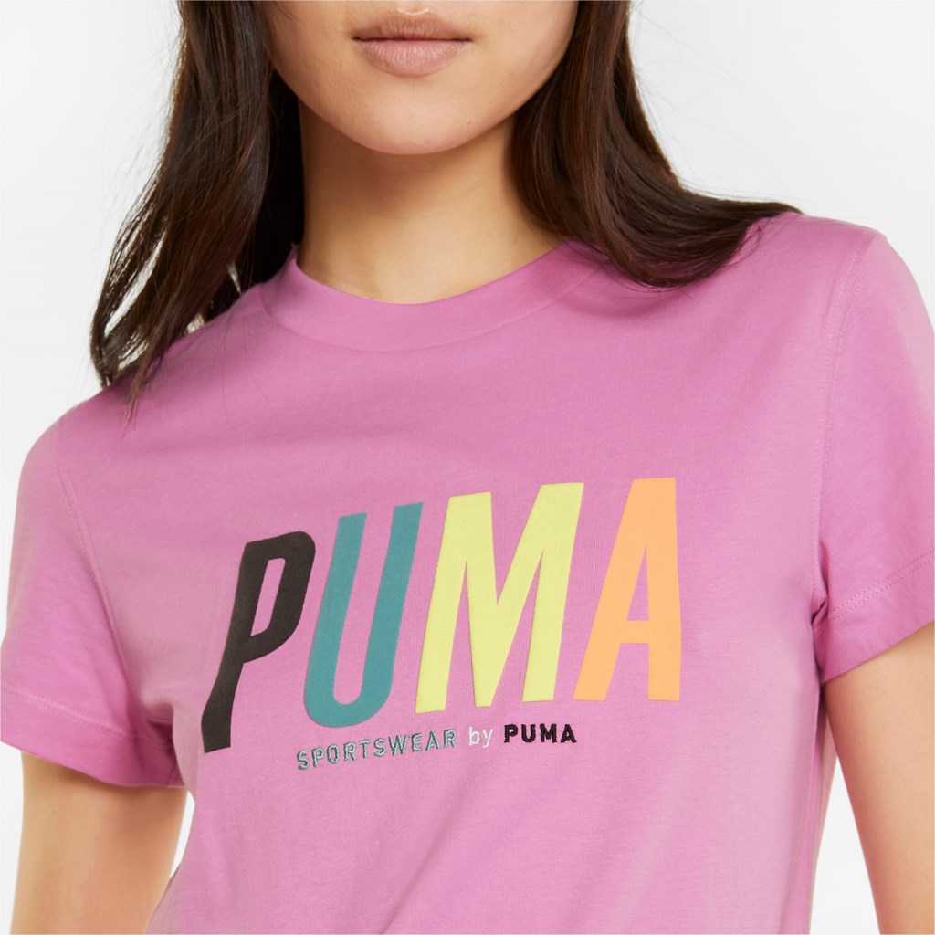 Puma Sportswear by PUMA Graphic Løpe Tskjorte Dame Opera Mauve | 316XJNZDO