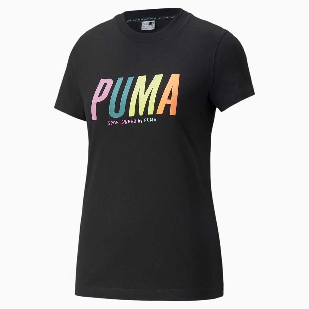 Puma Sportswear by PUMA Graphic Løpe Tskjorte Dame Svarte | 358JHRFYS