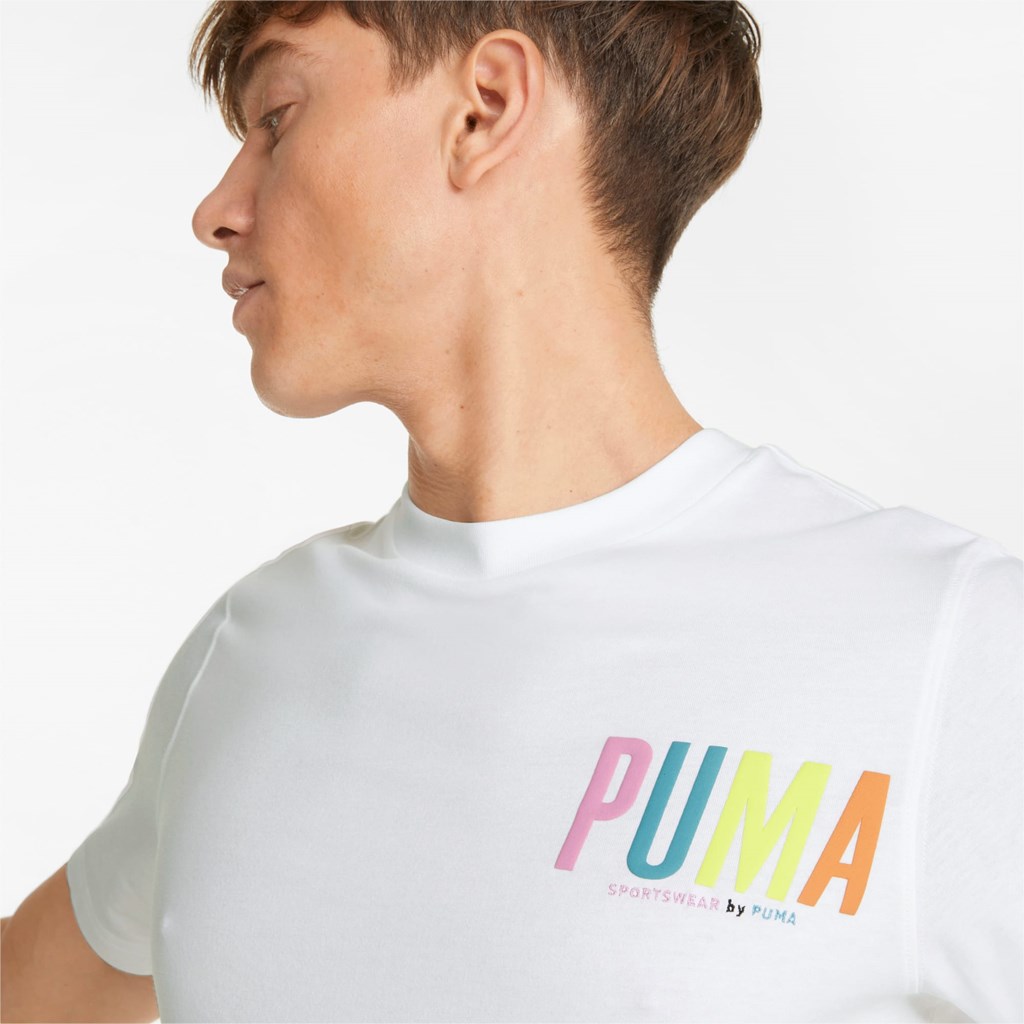 Puma Sportswear by PUMA Graphic Løpe Tskjorte Herre Hvite | 562MILVOT