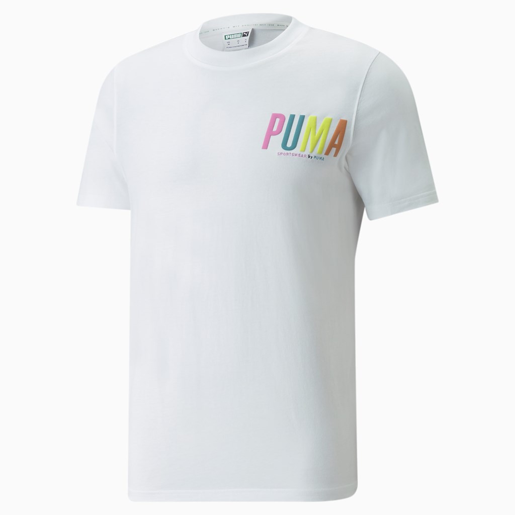 Puma Sportswear by PUMA Graphic Løpe Tskjorte Herre Hvite | 562MILVOT