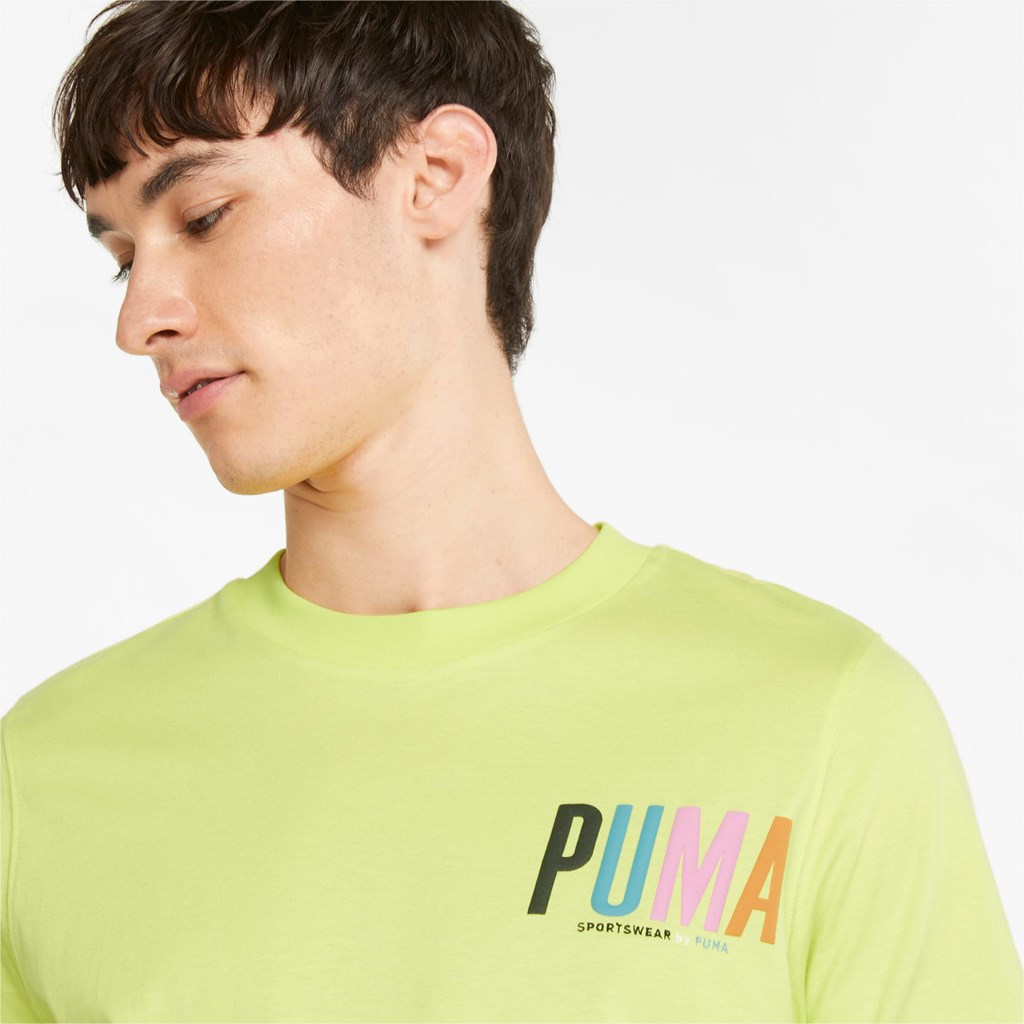 Puma Sportswear by PUMA Graphic Løpe Tskjorte Herre Sitron | 630RKEVGS