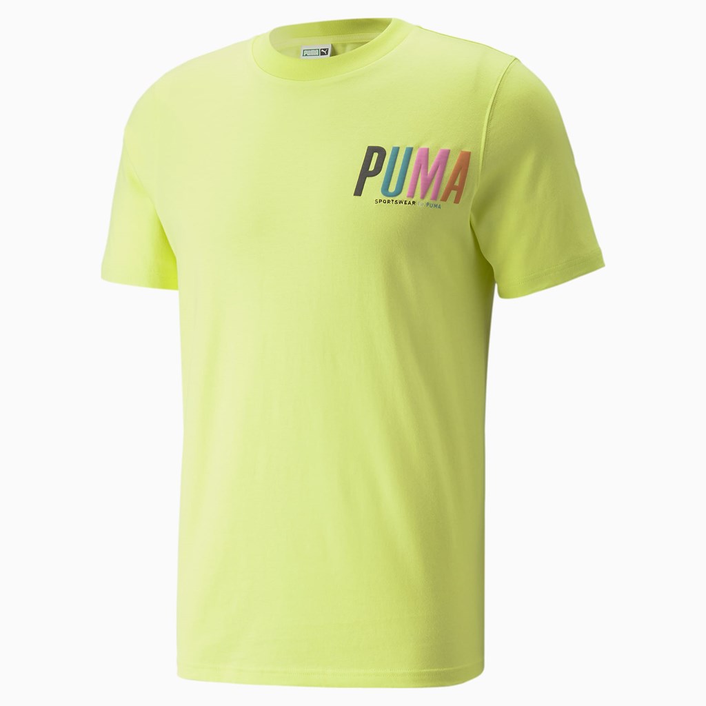 Puma Sportswear by PUMA Graphic Løpe Tskjorte Herre Sitron | 630RKEVGS