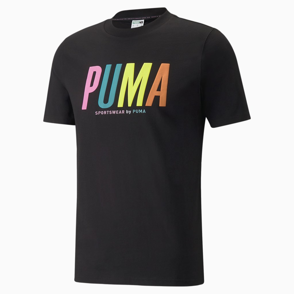 Puma Sportswear by PUMA Graphic Løpe Tskjorte Herre Svarte | 658EUSBXY