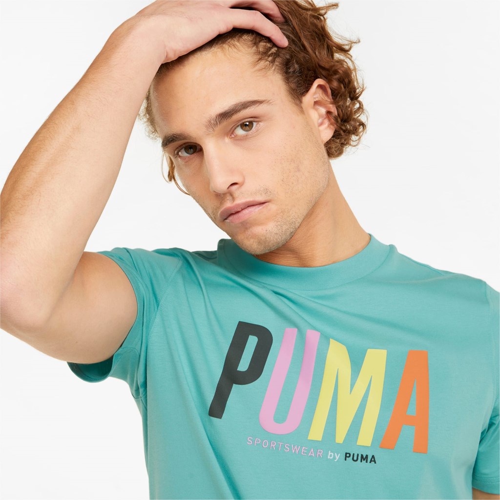 Puma Sportswear by PUMA Graphic Løpe Tskjorte Herre Porcelain | 914HITGDY