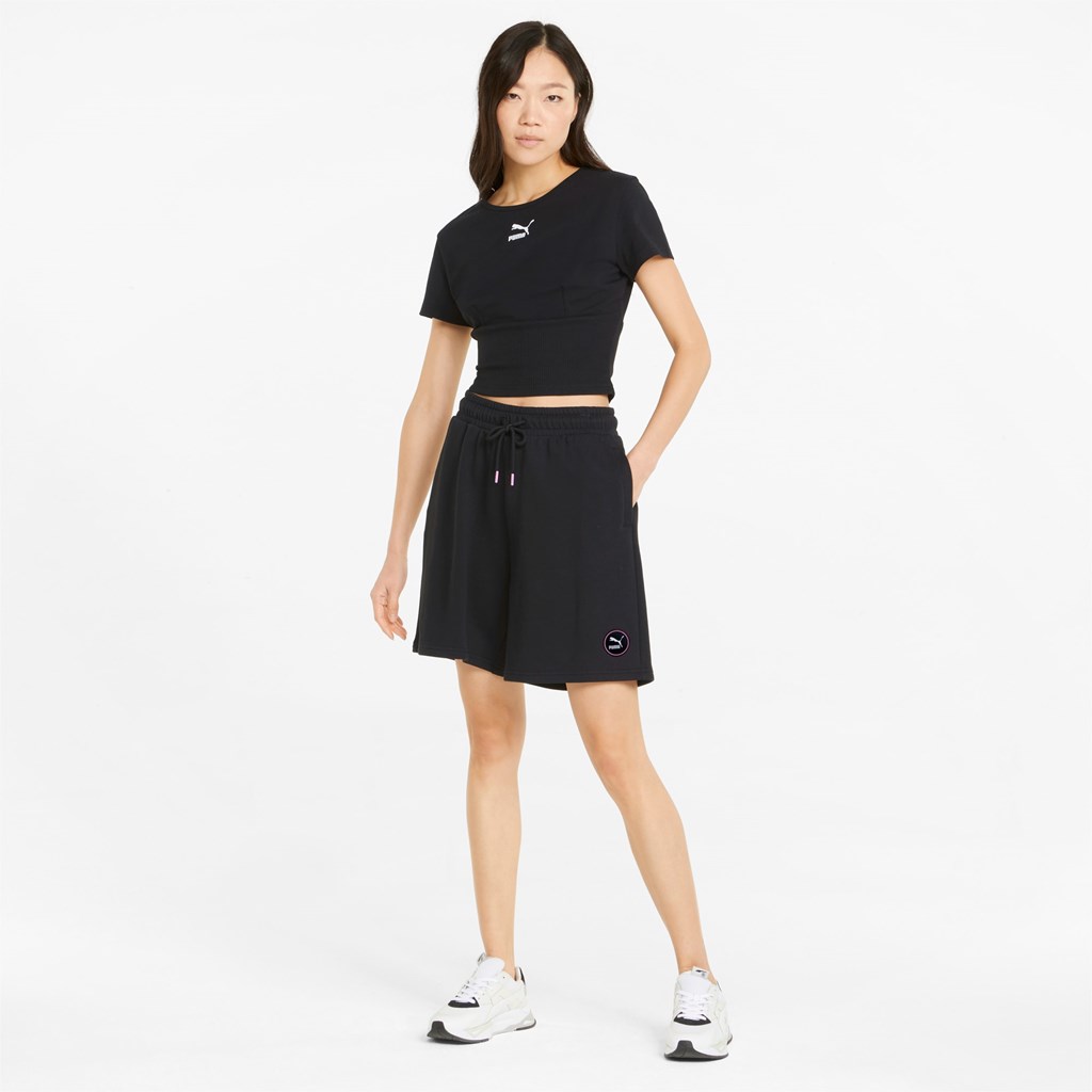 Puma Sportswear by PUMA High Longline Shorts Dame Svarte | CS8547629