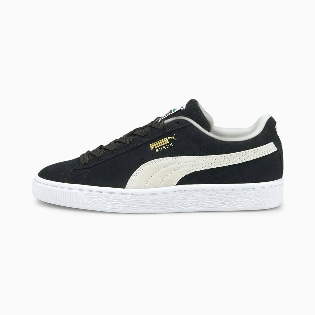 Puma Suede Classic XXI JR Joggesko Gutt Svarte Hvite | FO8054276