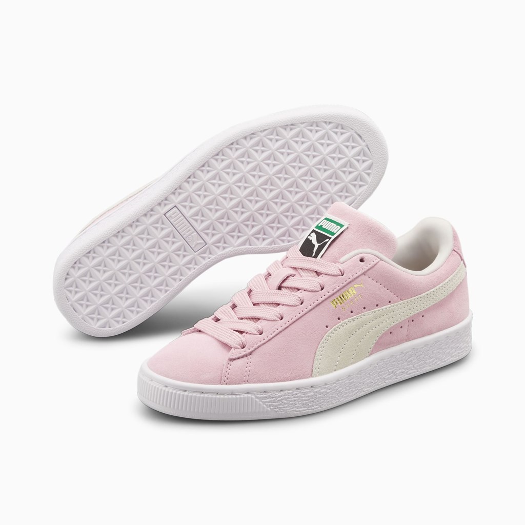 Puma Suede Classic XXI JR Joggesko Gutt Rosa Hvite | KX1053879