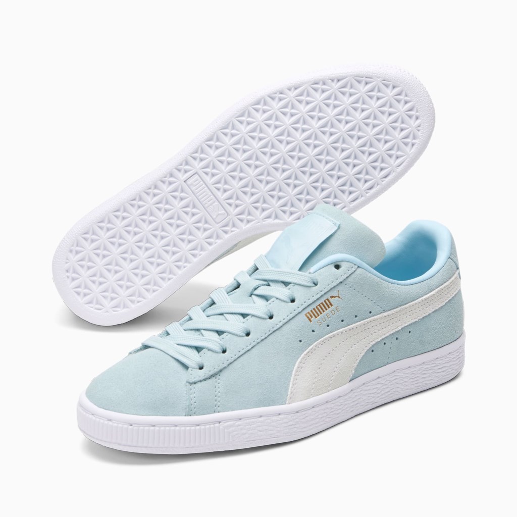 Puma Suede Classic XXI Joggesko Dame Blå Hvite Gull | DO2467581