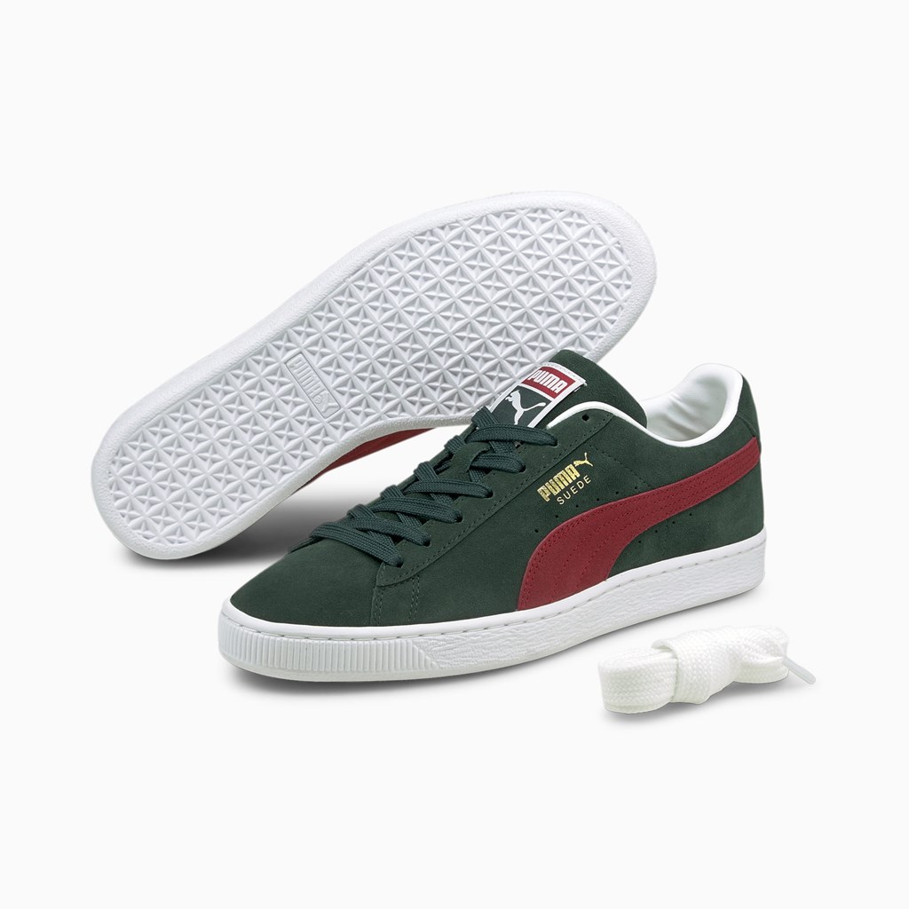 Puma Suede Classic XXI Joggesko Herre Grønn Rød Hvite | XG7563012