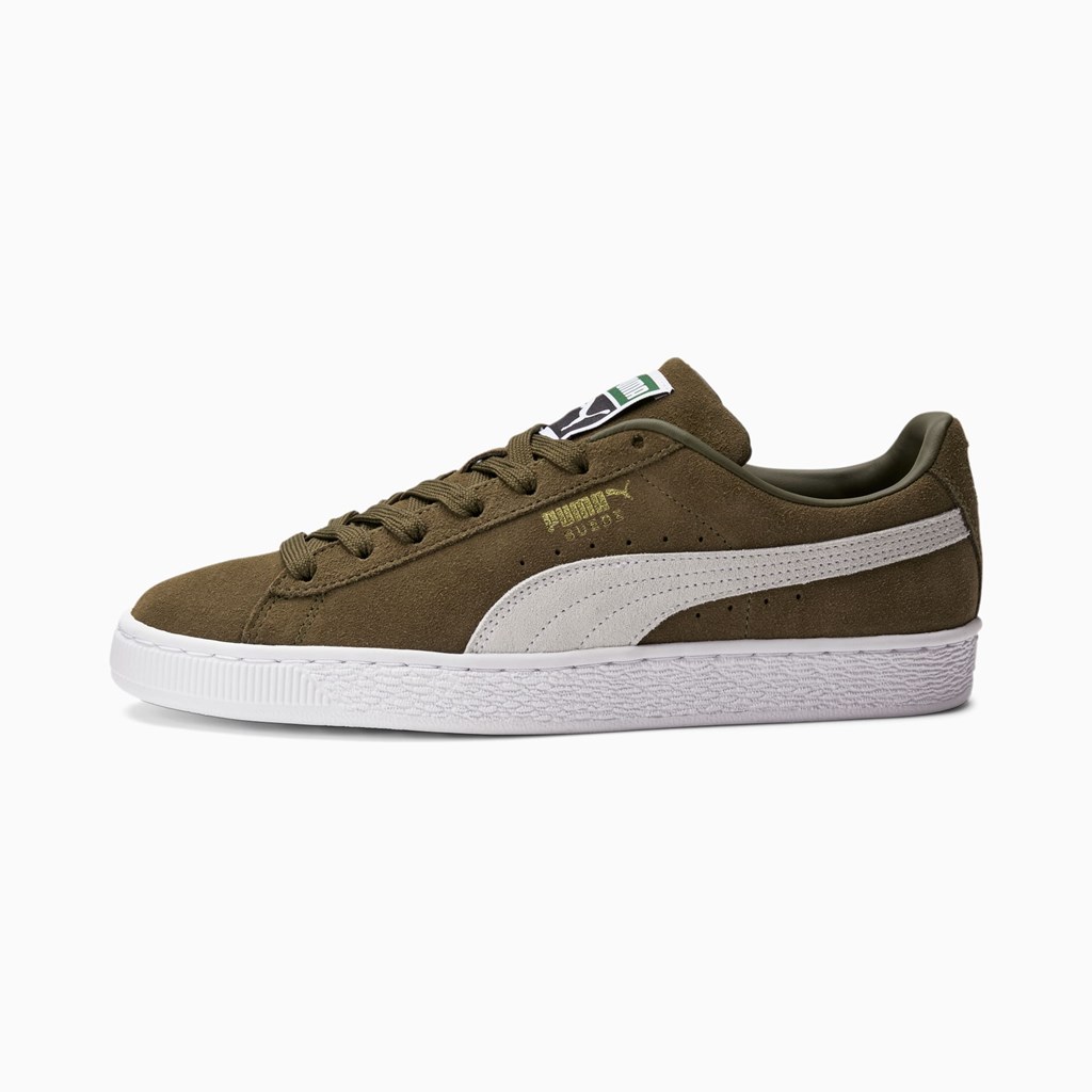 Puma Suede Classic XXI Joggesko Herre Mørke Olivengrønne Hvite Gull | HM0247653