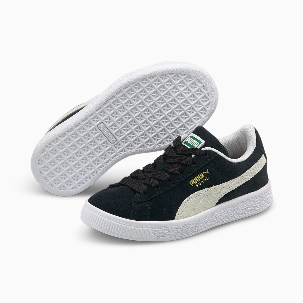 Puma Suede Classic XXI Little Joggesko Gutt Svarte Hvite | QI0861249