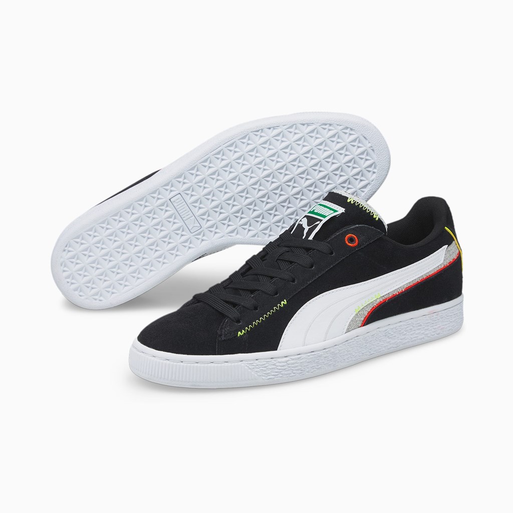 Puma Suede Displaced Joggesko Herre Svarte Hvite | GW7419208