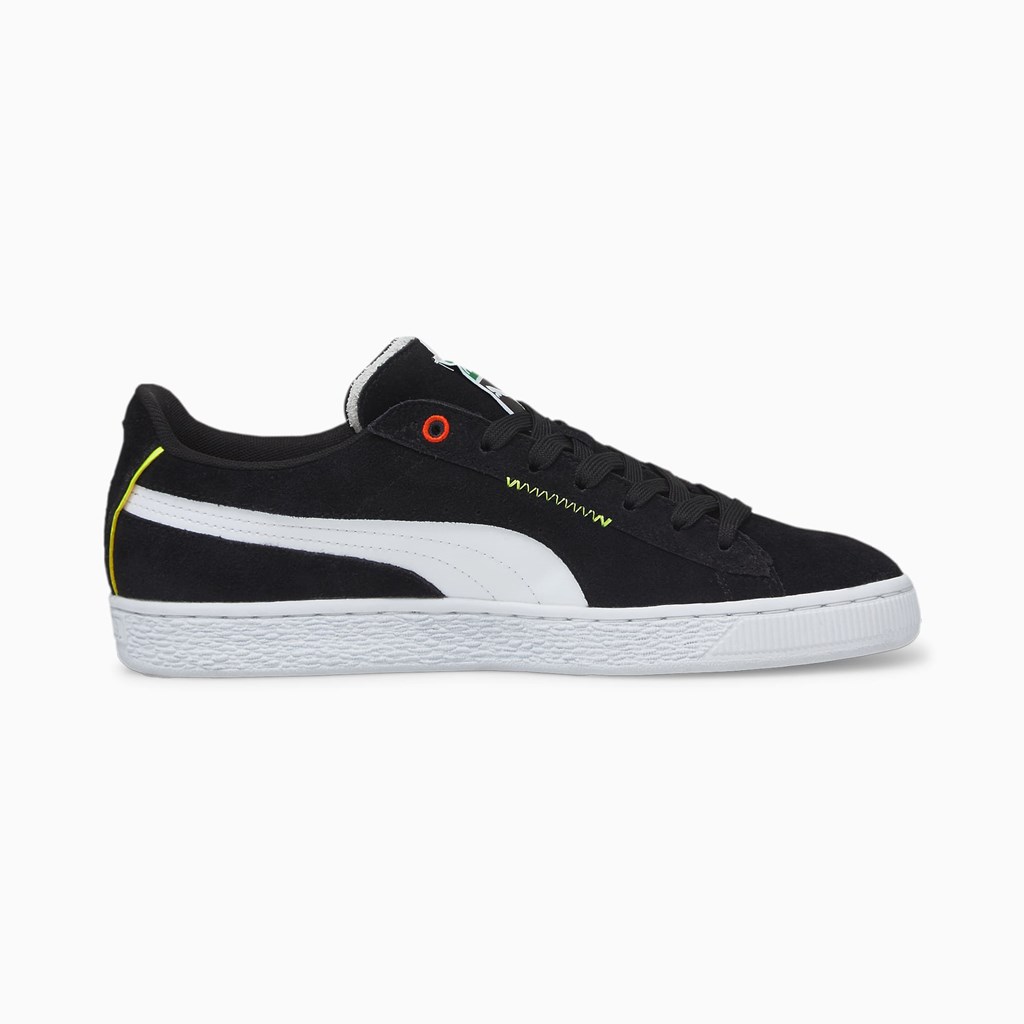 Puma Suede Displaced Joggesko Herre Svarte Hvite | GW7419208