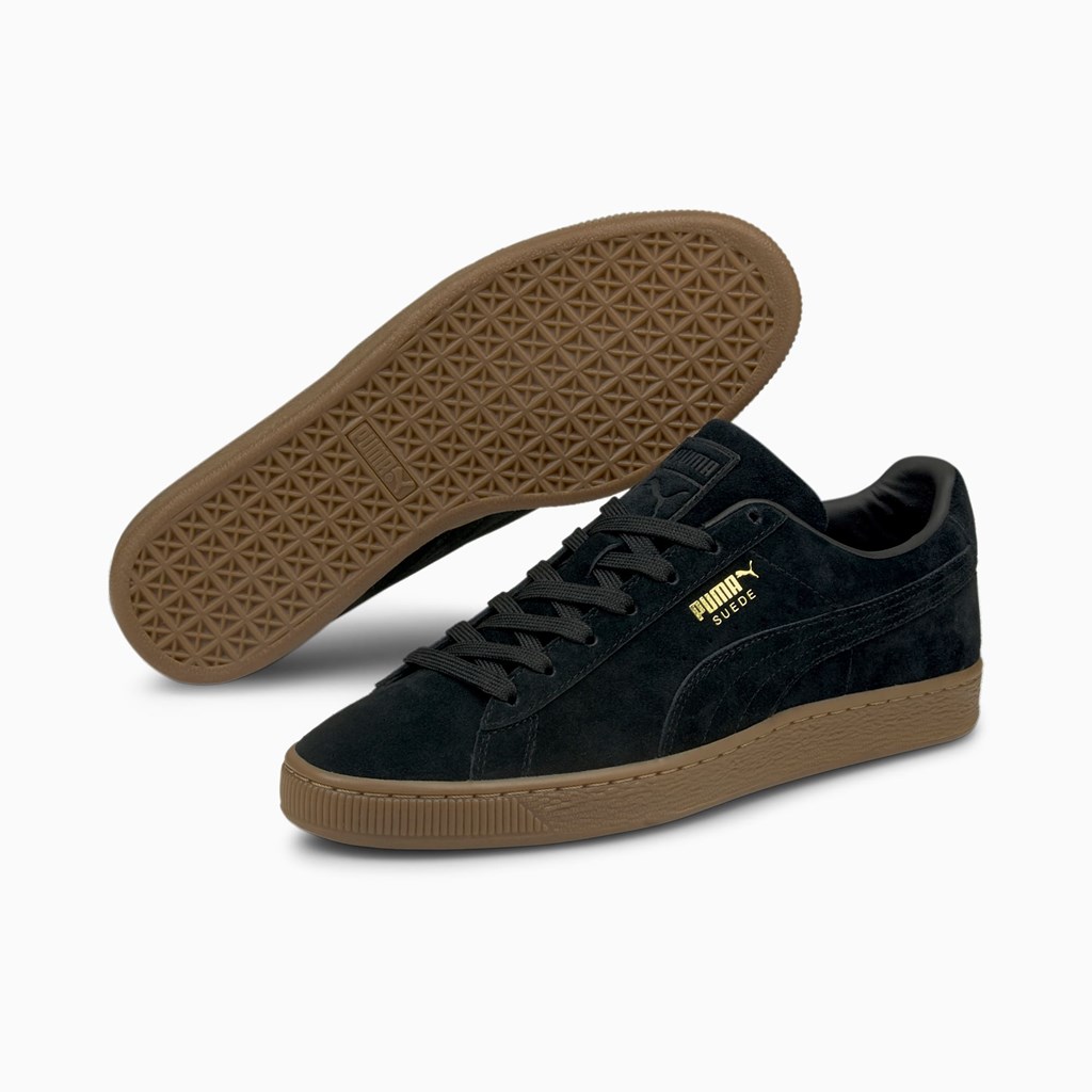 Puma Suede Gum Joggesko Herre Svarte | GL4036859