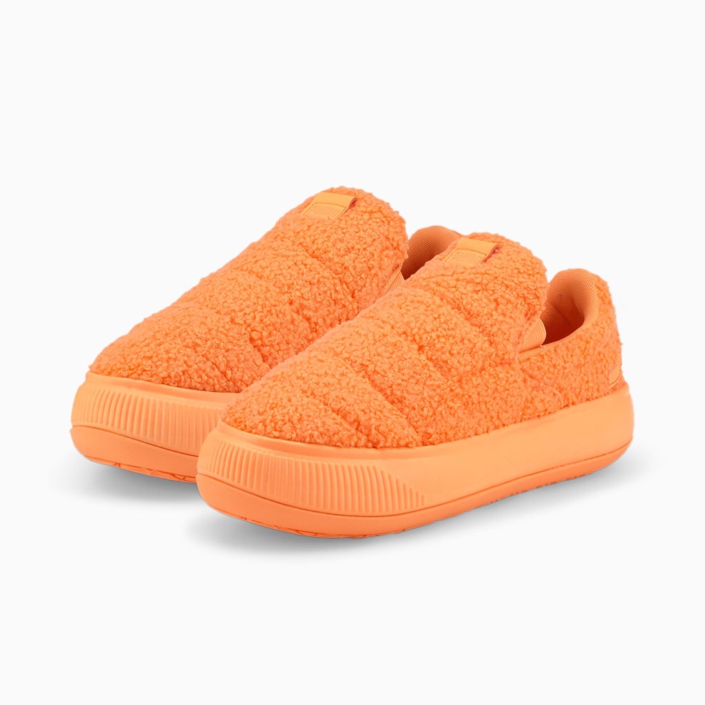 Puma Suede Mayu Slip-On Teddy Joggesko Dame Neon Citrus | NZ4680251