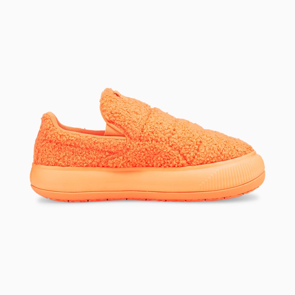 Puma Suede Mayu Slip-On Teddy Joggesko Dame Neon Citrus | NZ4680251