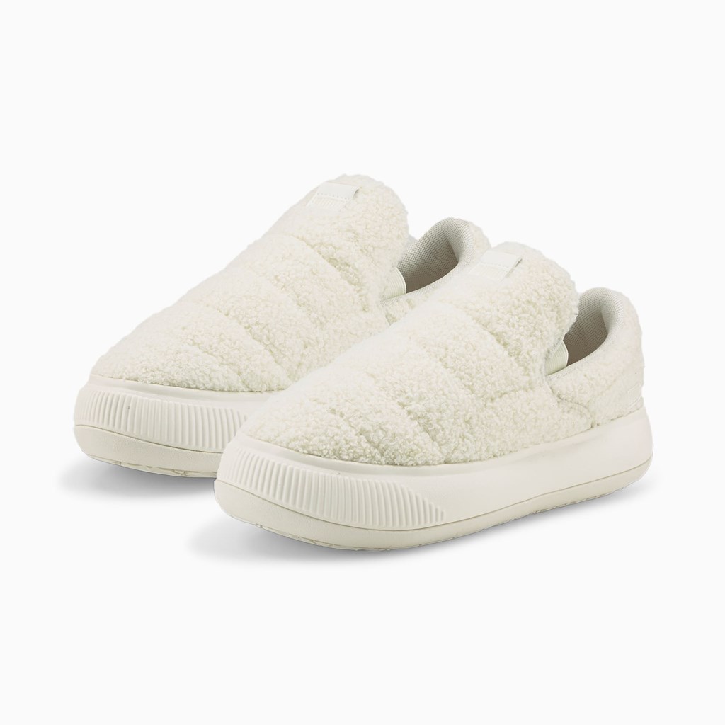 Puma Suede Mayu Slip-On Teddy Joggesko Dame Marshmallow / Putty | TE2041539