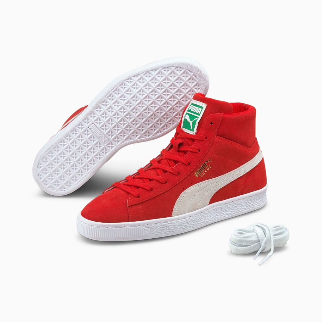 Puma Suede Mid XXI Joggesko Dame Rød Hvite | DB6524310