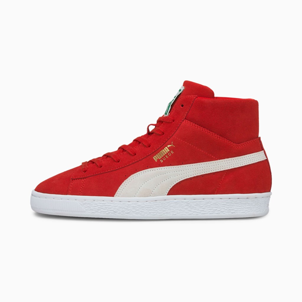 Puma Suede Mid XXI Joggesko Dame Rød Hvite | DB6524310