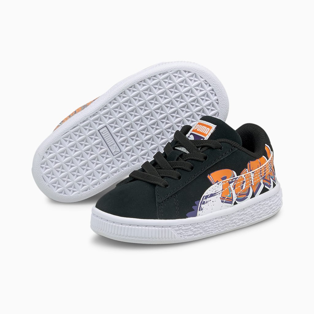 Puma Suede Street Art Toddler Joggesko Gutt Svarte Oransje | HC5721083