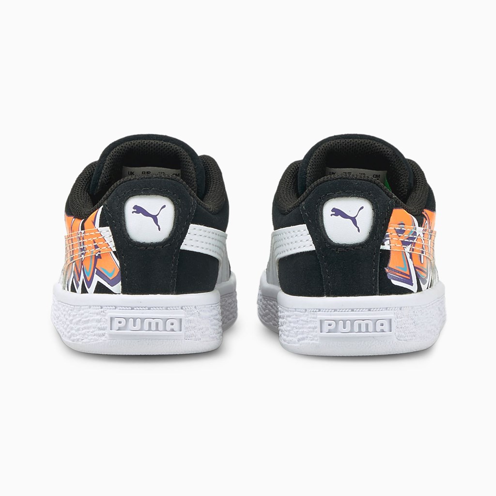 Puma Suede Street Art Toddler Joggesko Gutt Svarte Oransje | HC5721083