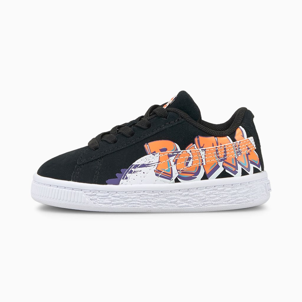 Puma Suede Street Art Toddler Joggesko Gutt Svarte Oransje | HC5721083