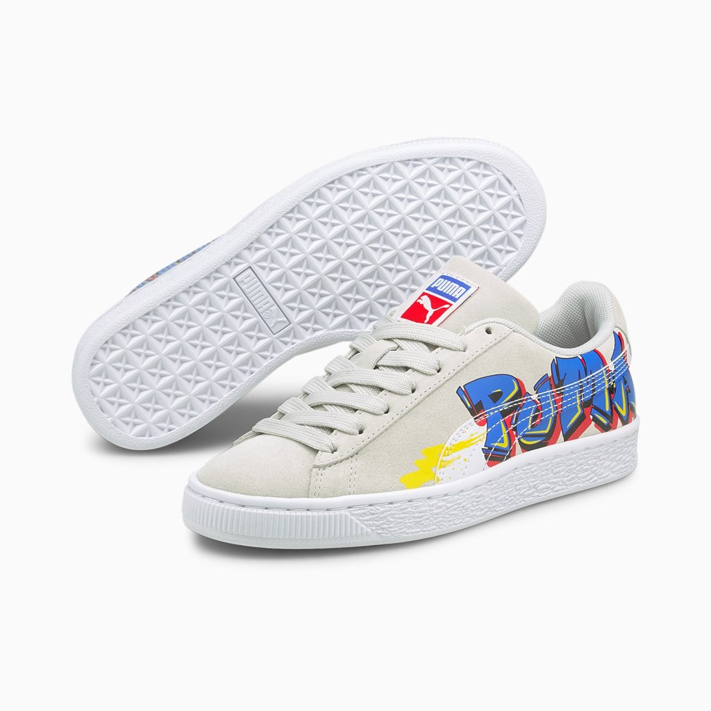 Puma Suede Street Art Youth JR Joggesko Jente Blå | DM2317094