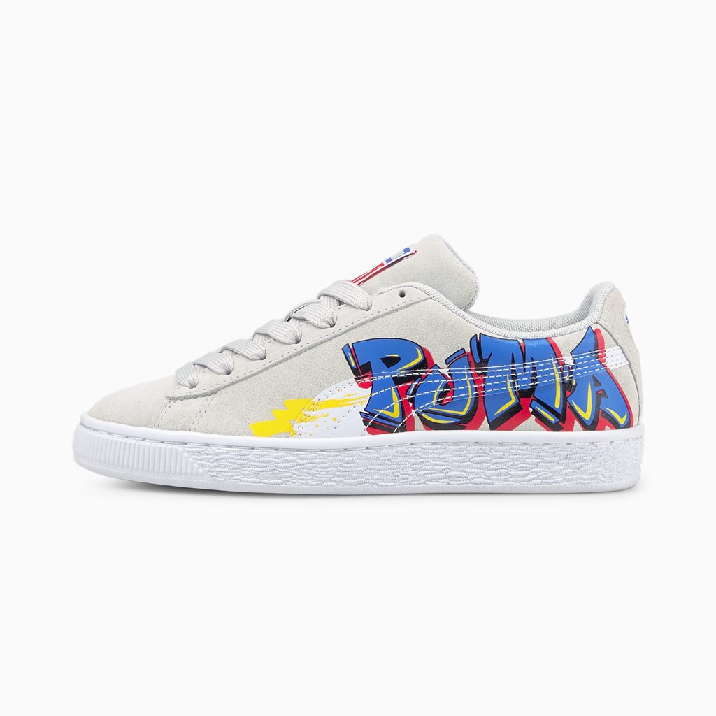 Puma Suede Street Art Youth JR Joggesko Jente Blå | DM2317094