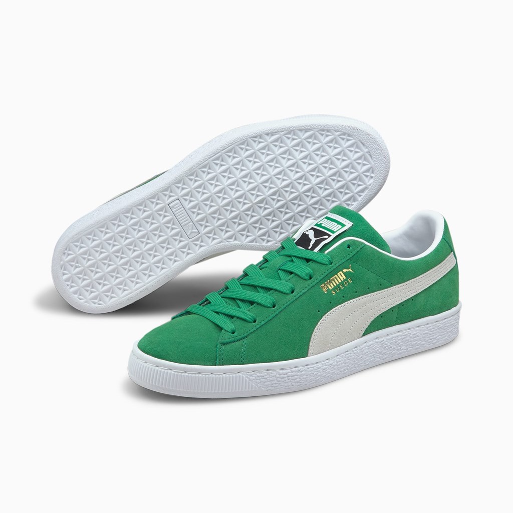 Puma Suede Teams Joggesko Herre Grønn Hvite | YI0569817