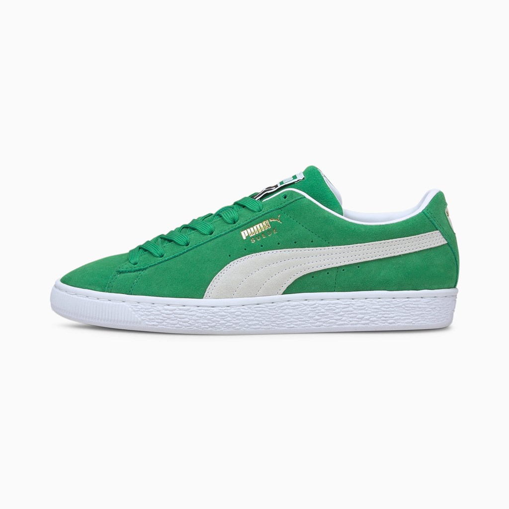 Puma Suede Teams Joggesko Herre Grønn Hvite | YI0569817